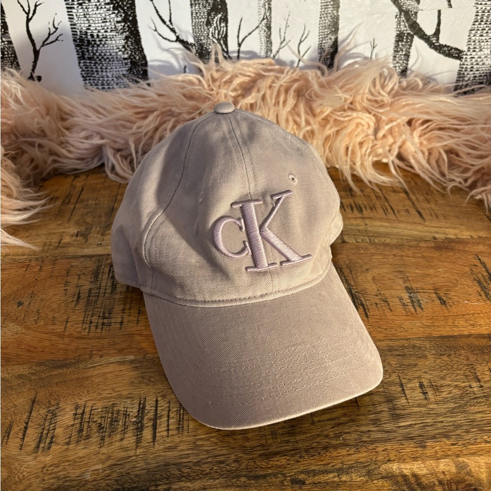 Calvin Klein Lavender Suede Logo Hat